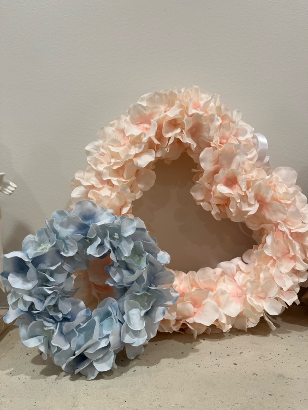 Light Blue Floral Mini Wreath with Ribbon - Picture 6 of 6